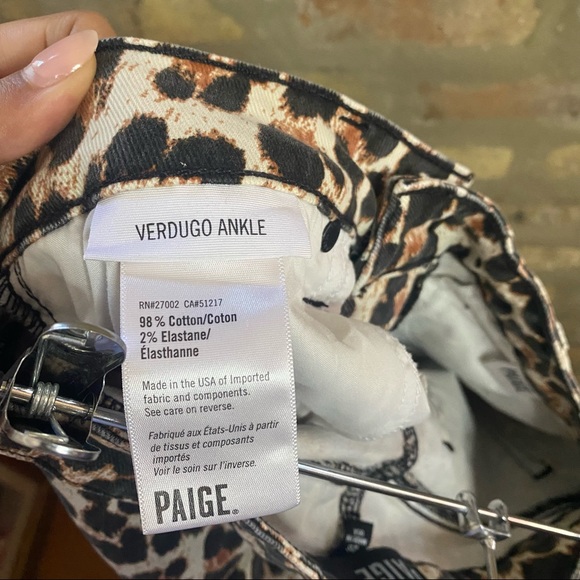 PAIGE ~ Leopard Print Verdugo Ankle Jeans - Picture 10 of 11